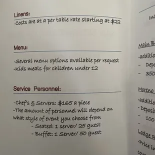 " chefs and servers " I was having my own catering?