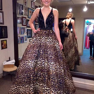 One of the many beautiful evening gowns I tried on at Ella Blu. The employees picked out this wonderful gown and I loved it!