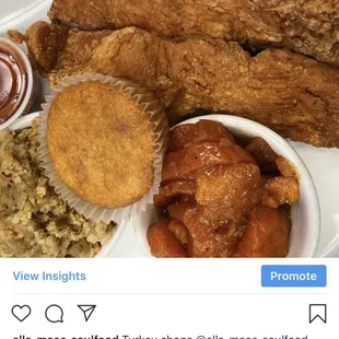 Fried turkey chop dinner