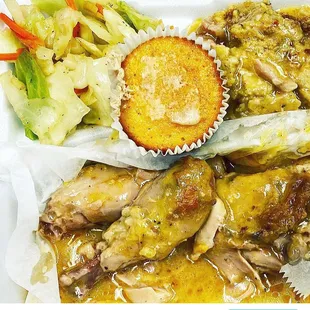 Baked chicken and dressing