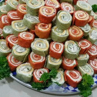 Pin rolls, with mixed cheese and mixed me what's a cream cheese filling. Call need an event catered?   920-457-3034, ask for Walter