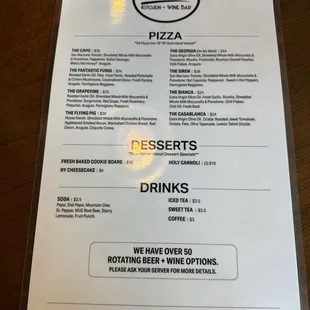 menu