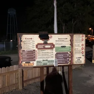 The parking area menu board with speaker.