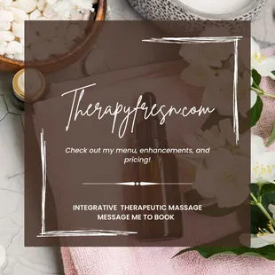 Find my service menu  and pricing. Therapyfresno.com