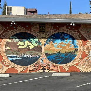Mural marks the side of the building