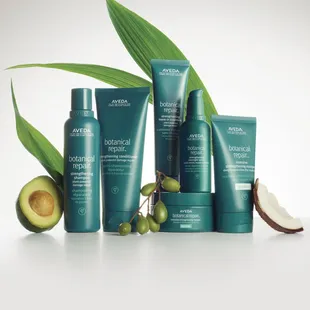 Repair damaged and dull hair with our all naturally derived botanical repair line!