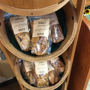 three baskets of bread