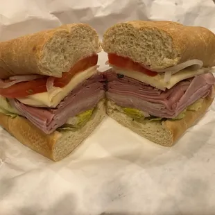 a cut in half sandwich