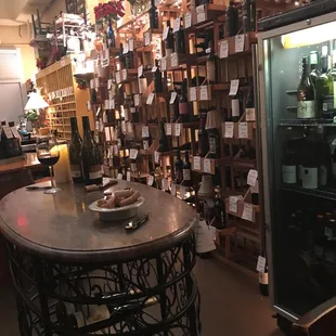 Great selection of wine to drink and buy