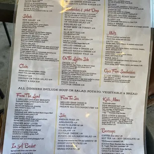 menu