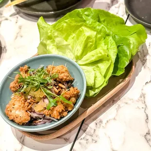 Fried oyster larb