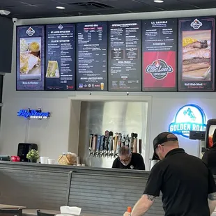 Menu board from seating area