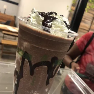 a chocolate milkshake