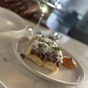 Parker house rolls with caviar