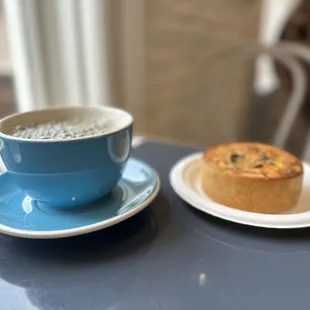 Vegetarian quiche and coffee