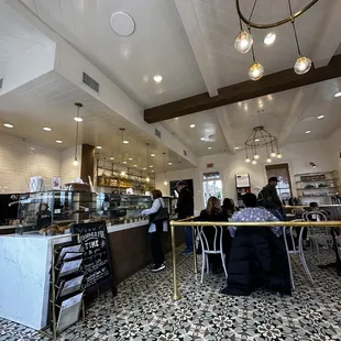 The "case" with pastries and the main dining room.