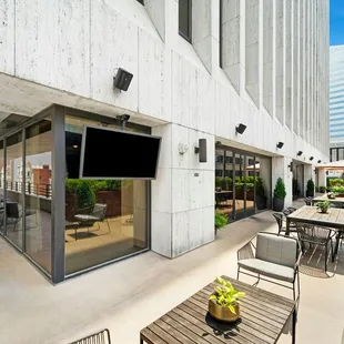 Terrace and patio views of downtown Nashville