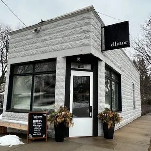 the front of the restaurant