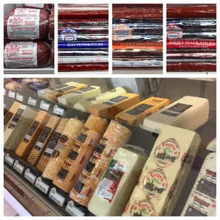 a variety of cheeses