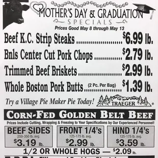 the price of each package