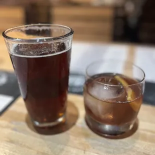 Black Walnut Old Fashioned and Nut Brown Ale