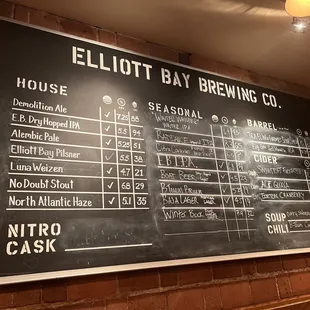 Beer menu and soup