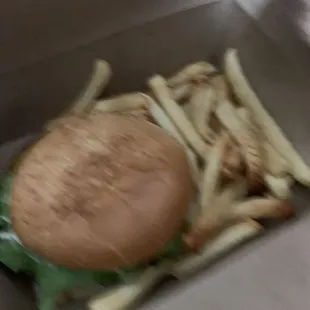 a burger and french fries