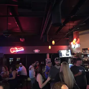 a crowd of people at a bar