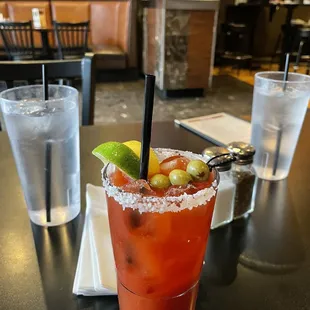 Ultimate Bloody Mary with bacon and lime infused vodkas $4 on weekends