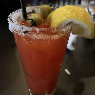 Bloody Mary with house-infused vodkas (I chose horseradish, garlic and another that escapes my mind.