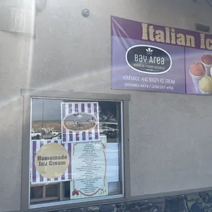 Outside of the gas station. Look for this sign :)