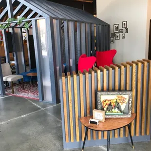a table with a book on it