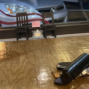 a gun on the table