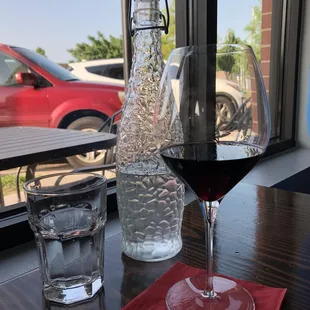 Water served in chilled bottles