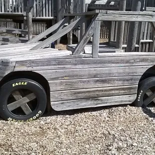 a wooden car