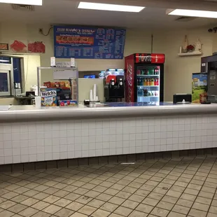 Front counter with menu!