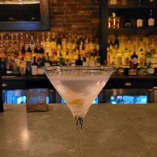 a martini in a martini glass