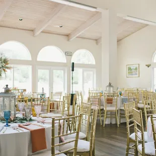 tables set for a wedding reception