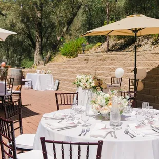 Outdoor patio reception was hosted due to COVID