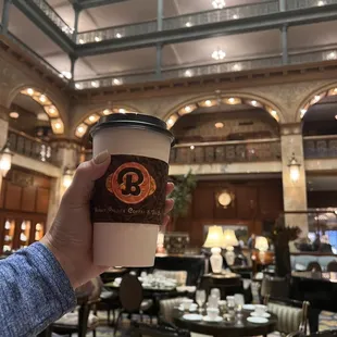 Coffee while watching the staff set up The Brown Palace Signature Tea