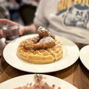 two plates of food on a table