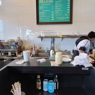 the counter and menu