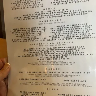 menu
