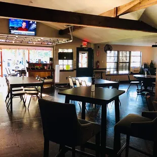 a restaurant with tables and chairs