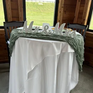 The bride and groom  Table