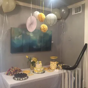 Decorated for a baby shower