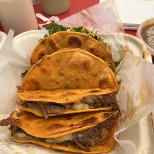 Quesabirrias with Goat and Beef