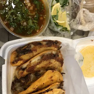 Quesabirria, 2 beef and 2 goat