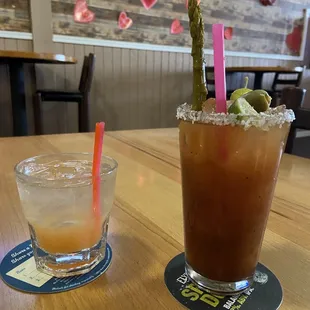 Greyhound &amp; Bloody Mary with brunch.