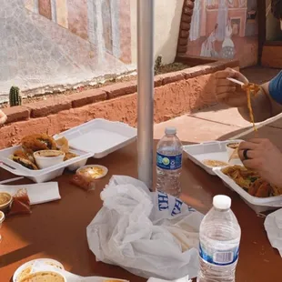 a man eating at a table